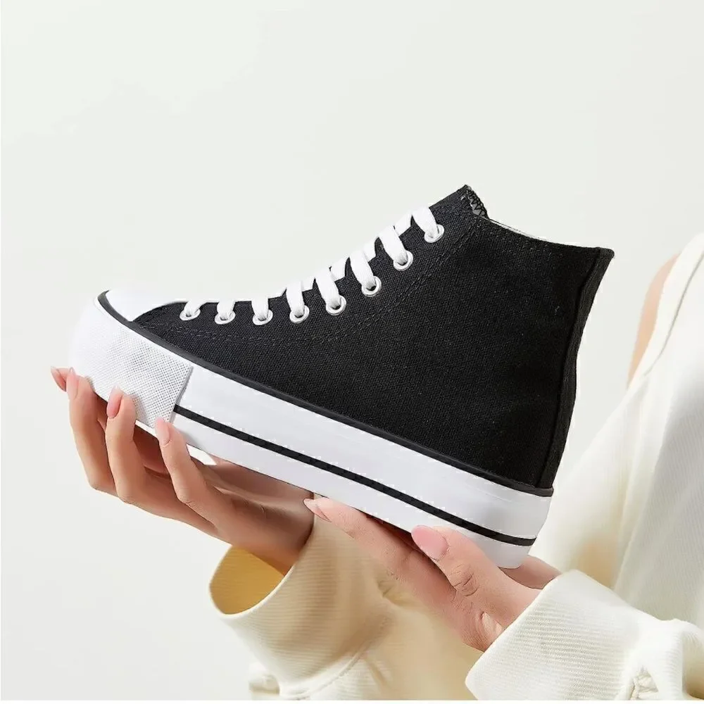Platform Canvas High Top Sneakers
